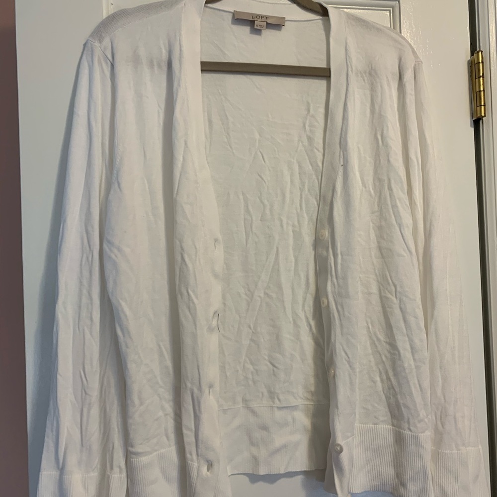 NWOT! Loft white cardigan